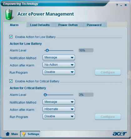 acer epower management